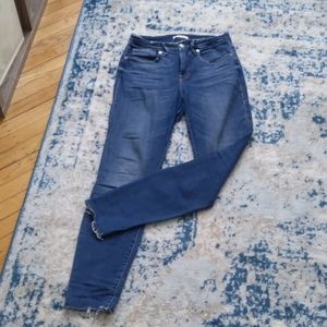 Good Leg High Waist Raw Hem Skinny Jeans (Blue182)